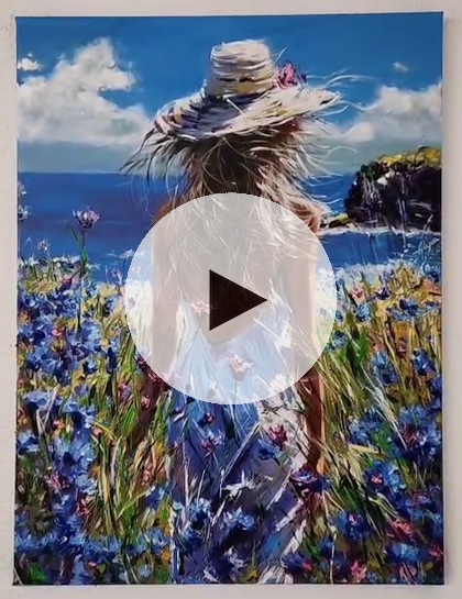 ArteDiAlina.com painting: Into the field of bluebells
